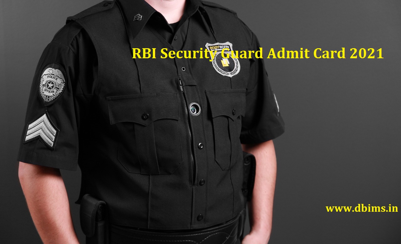 RBI Security Guard Admit Card 2021