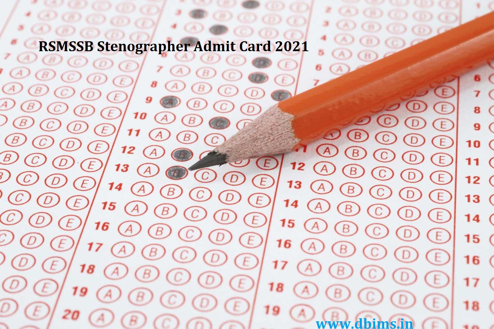 RSMSSB Stenographer Admit Card 2021 