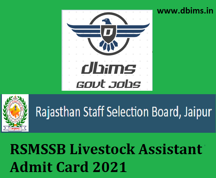 RSMSSB Livestock Assistant Admit Card 2021