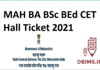 MAH BA BSc BEd CET Hall Ticket 2021