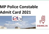 MP Police Constable Admit Card 2021
