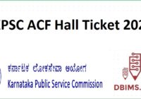 KPSC ACF Hall Ticket 2021