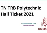TN TRB Polytechnic Hall Ticket 2021