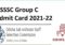 OSSSC Group C Admit Card 2021-22