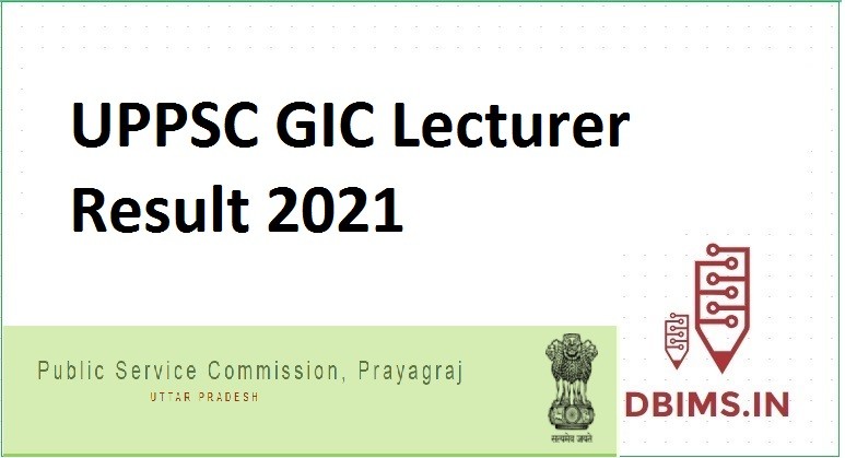 UPPSC GIC Lecturer Result 2021