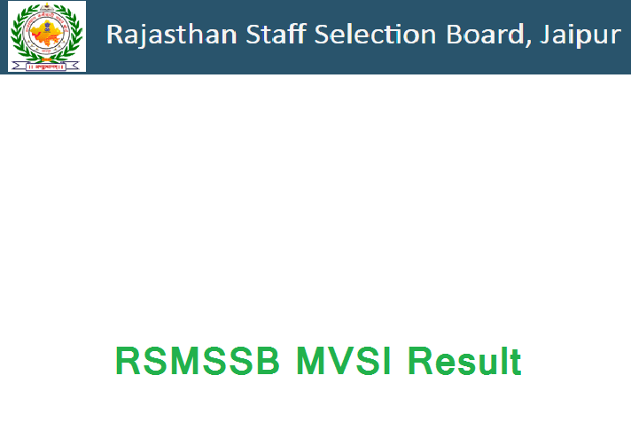 RSMSSB MVSI Result 