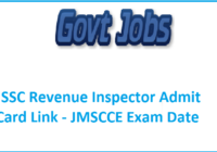 JSSC Revenue Inspector Admit Card