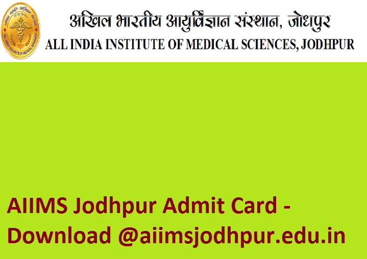 AIIMS Jodhpur Admit Card