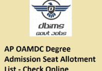 AP OAMDC Degree Admission Seat Allotment List