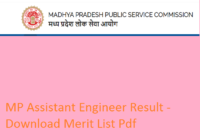 MP Assistant Engineer Result