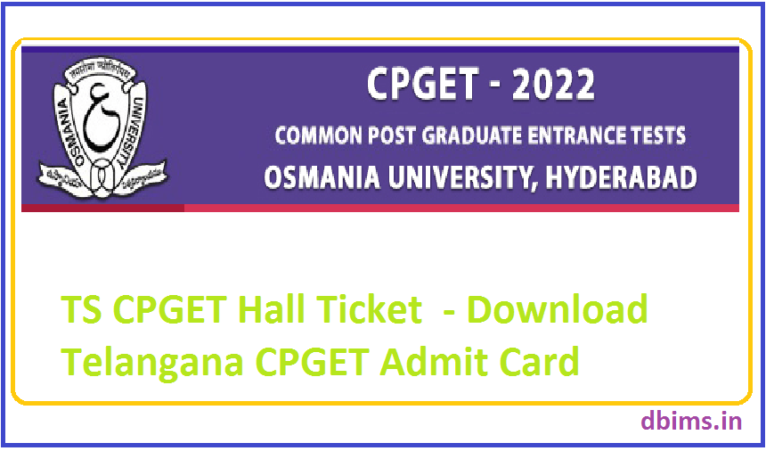 TS CPGET Hall Ticket 